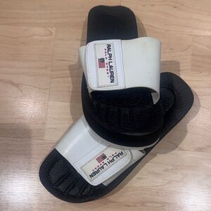 Ralph Lauren Polo Sport White and Black Women’s Slides